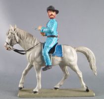 Starlux - Federates - Series regular - Mounted Officer with gun grey horse (ref CN2)