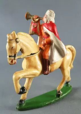 Starlux - French Cavalry - Series 53 - Mehariste bugler (orange) trotting white horse (r�f 406)
