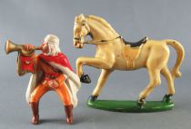 Starlux - French Cavalry - Series 53 - Mehariste bugler (orange) trotting white horse (réf 406)