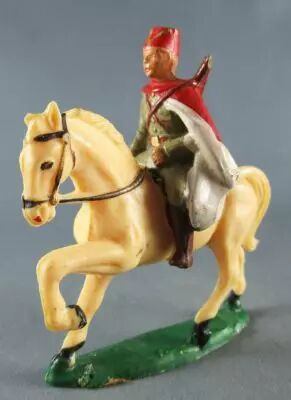 Starlux - French Cavalry - Series 53 - Spahi Rifle on back trotting white horse (r�f 408)
