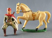 Starlux - French Cavalry - Series 53 - Spahi Rifle on back trotting white horse (réf 408)