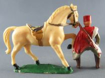 Starlux - French Cavalry - Series 53 - Spahi Rifle on back trotting white horse (réf 408)