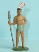 Starlux - Incas Series 53 - Footed Chief with spear (green - white feathers) (ref 185)