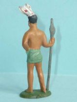 Starlux - Incas Series 53 - Footed Chief with spear (green - white feathers) (ref 185)