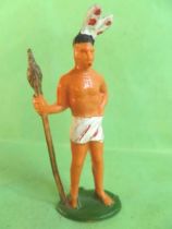 Starlux - Incas Series 53 - Footed Chief with spear (white - white feathers) (ref 185)