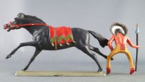 Starlux - Indians - Series Luxe 63 - Mounted Chief (yellow) black galloping horse (ref 4421)