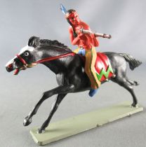Starlux - Indians - Series Luxe 63 - Mounted Rifle on side (yellow) black galloping horse (ref 4425)