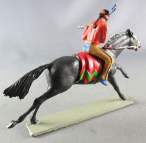 Starlux - Indians - Series Luxe 63 - Mounted Rifle on side (yellow) black galloping horse (ref 4425)