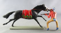 Starlux - Indians - Series Luxe 63 - Mounted Rifle on side (yellow) black galloping horse (ref 4425)