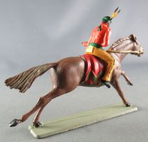 Starlux - Indians - Series Luxe 63 - Mounted Rifle on side (yellow) brown galloping horse (ref 4425)