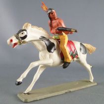 Starlux - Indians - Series Luxe 63 - Mounted Rifle on side (yellow) white galloping horse (ref 4425)