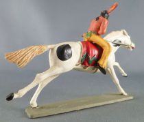 Starlux - Indians - Series Luxe 63 - Mounted Rifle on side (yellow) white galloping horse (ref 4425)