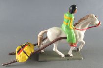 Starlux - Indians - SerieS Luxe 69 - Mounted Squaw with Travois Yellow Package White Horse (ref 2841)