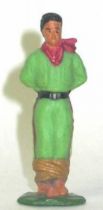 Starlux - Indians - Series Regular 53 - Footed Prisonner  (green black belt) (ref 203)