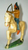 Starlux - Indians - Series Regular 53 - Mounted Bowman variation (blue) white walking horse (ref 433)