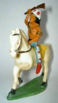 Starlux - Indians - Series Regular 53 - Mounted Raising rifle (blue) white walking horse (ref 432)