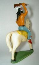 Starlux - Indians - Series Regular 53 - Mounted Raising rifle (blue) white walking horse (ref 432)