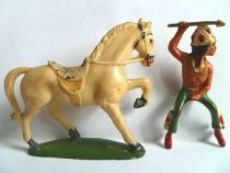 Starlux - Indians - Series Regular 53 - Mounted Spear (green) ivory walking horse (ref 436)