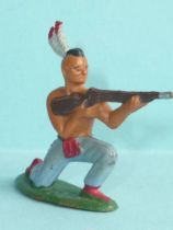 Starlux - Indians - Series Regular 57 - Footed Firing rifle kneeling (blue) (ref 142)