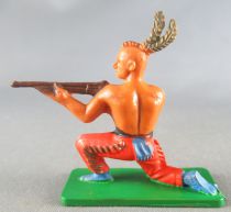 Starlux - Indians - Series Regular 57 - Footed Firing rifle kneeling (red) (ref 142)