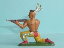 Starlux - Indians - Series Regular 57 - Footed Firing rifle kneeling (yellow) (ref 142)