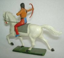 Starlux - Indians - Series Regular 65 - Mounted Bowman (red & blue) white troting horse  (ref 427)
