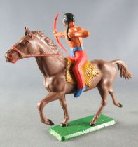 Starlux - Indians - Series Regular 65 - Mounted Bowman (red) brown trotting horse (ref 427)