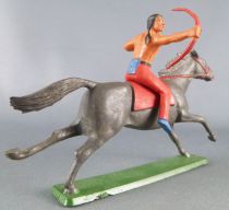 Starlux - Indians - Series Regular 65 - Mounted Bowman (red) dark grey galloping horse (ref 427)