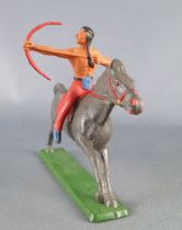 Starlux - Indians - Series Regular 65 - Mounted Bowman (red) dark grey galloping horse (ref 427)