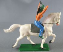 Starlux - Indians - Series Regular 65 - Mounted Cief (blue) White Trotting Horse (ref 421)