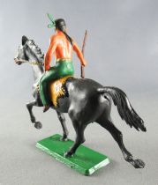 Starlux - Indians - Series Regular 65 - Mounted Rifle (green) black trotting horse (ref 423)