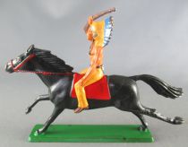 Starlux - Indians - Series Regular 65 - Mounted Rifle up (yellow ) Black Galloping Horse (ref 426)