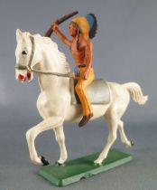 Starlux - Indians - Series Regular 65 - Mounted Rifle up (yellow ) white troting horse (ref 426)