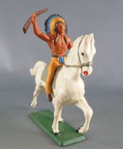 Starlux - Indians - Series Regular 65 - Mounted Rifle up (yellow ) white troting horse (ref 426)