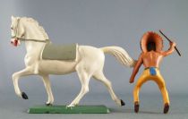 Starlux - Indians - Series Regular 65 - Mounted Rifle up (yellow ) white troting horse (ref 426)