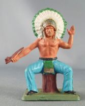 Starlux - Indians - Series Reissue 73 - Footed seated smoking (ref AD51)