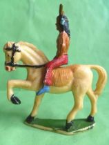 Starlux - Indiens - Série Ordinaire 53 - Cavalier Chef cheval blanc au pas (réf 435)