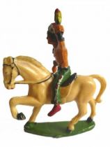 Starlux - Indiens - Série Ordinaire 53 - Cavalier Torch (green) ivory walking horse (ref 439)