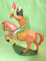 Starlux - Indiens - Série Ordinaire 53 - Cavalier Torch (green) orange walking horse (ref 439)