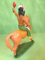 Starlux - Indiens - Série Ordinaire 53 - Cavalier Torch (green) orange walking horse (ref 439)