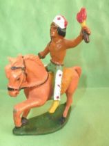 Starlux - Indiens - Série Ordinaire 53 - Cavalier Torch (green) orange walking horse (ref 439)