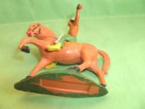 Starlux - Indiens - Série Ordinaire 53 - Cavalier Torch (green) orange walking horse (ref 439)