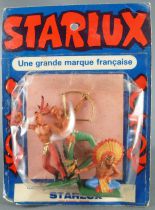 Starlux - Indiens - Série Ordinaire 57 - Blister 3 Piétons Poignard & Scalp Chef Assis Arc Debout (réf 149 145 143)