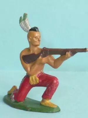Starlux - Indiens - S�rie Ordinaire 57 - Pi�ton Tireur Fusil genoux (rouge) (r�f 142)
