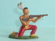 Starlux - Indiens - Série Ordinaire 57 - Piéton Tireur Fusil genoux (rouge) (réf 142)