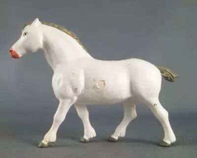 Starlux - La Ferme - Animaux - Cheval Percheron blanc (S�rie Luxe 82 r�f 2549)