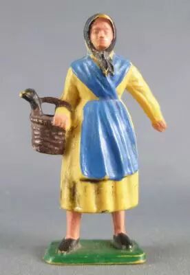 Starlux - la ferme - Fermi�re panier avec oie (jaune & bleu fonc�) (s�rie 65/66 r�f 513bis)