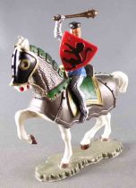 Starlux - Middle-Age - 66 Series - Ref  6125 C - Mounted Masse Cape & Shield White Walking Horse with Armor