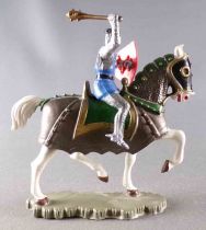 Starlux - Middle-Age - 66 Series - Ref  6125 C - Mounted Masse Cape & Shield White Walking Horse with Armor