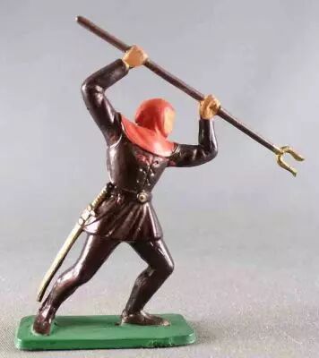 Starlux - Middle-Age - 69 series (choc series) - Footed Man-at-Arms Fork (Bordeaux & Red hood) (ref MPC 44)